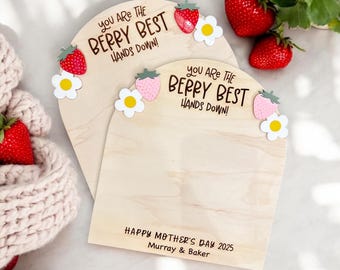 Berry Mother’s Day Handprint Board | Footprint Sign | Keepsake Board | Kid’s Mother’s Day Gift DIY