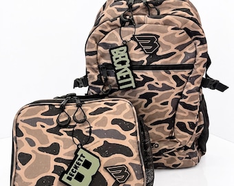 Etichetta per zaino / Etichetta per portapranzo / Fiammiferi Burlebo Camo /