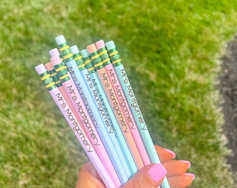 Pack de 10 Lápices Personalizados Grabados / TICONDEROGA / Pastel o Neón