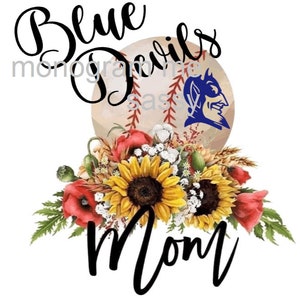 Blue devils Baseball Mom PNG