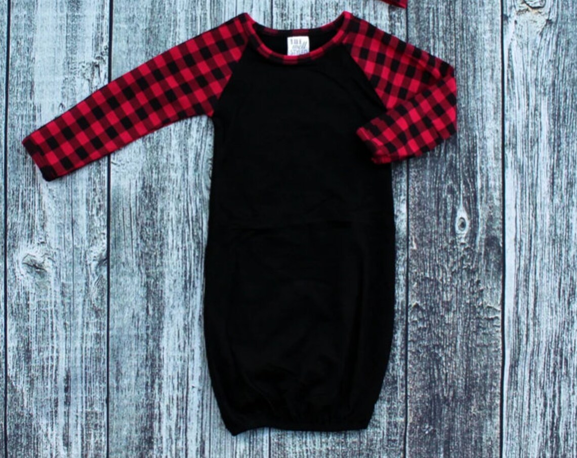 Red and Black Buffalo Plaid Baby Raglans BLANK - Etsy