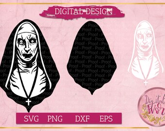 The Nun Svg, The Demon Nun Svg, The Conjuring Svg, Horror Movie Svg, Halloween Svg, Horror Characters Svg, Spooky Svg, Instant Download.