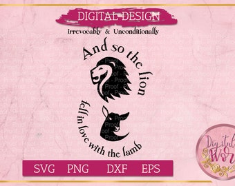 Y así el León se enamoró del Lamb SVG, Twilight SVG, Eduard Cullen SVG, Eduard y Bella svg, Lion and Lamb svg, Lion svg, Lamb Svg