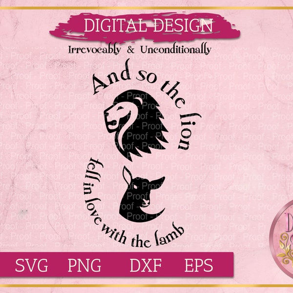 And so the Lion fell in love with the Lamb SVG, Twilight SVG, Eduard Cullen SVG, Eduard and Bella svg, Lion and Lamb svg, Lion svg, Lamb Svg