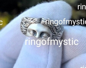 Goddess Venus Handmade Ring in Roman Mythology, Ancient Greek Ring in Sterling Silver, Fantasy Ring, discounted for promotion