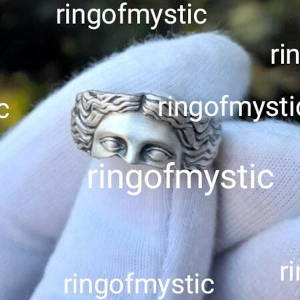 Goddess Venus Handmade Ring in Roman Mythology, Ancient Greek Ring in Sterling Silver, Fantasy Ring, discounted for promotion