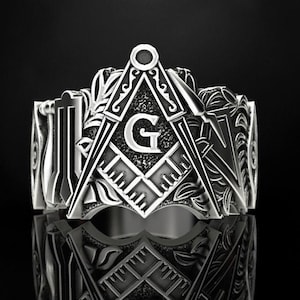 Masonic Signet Ring: Sterling Silver Mason Ring
