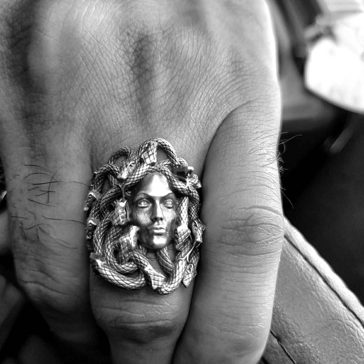 Medusa Medusa Head Ring Medusa Ring Greek Mythology Etsy