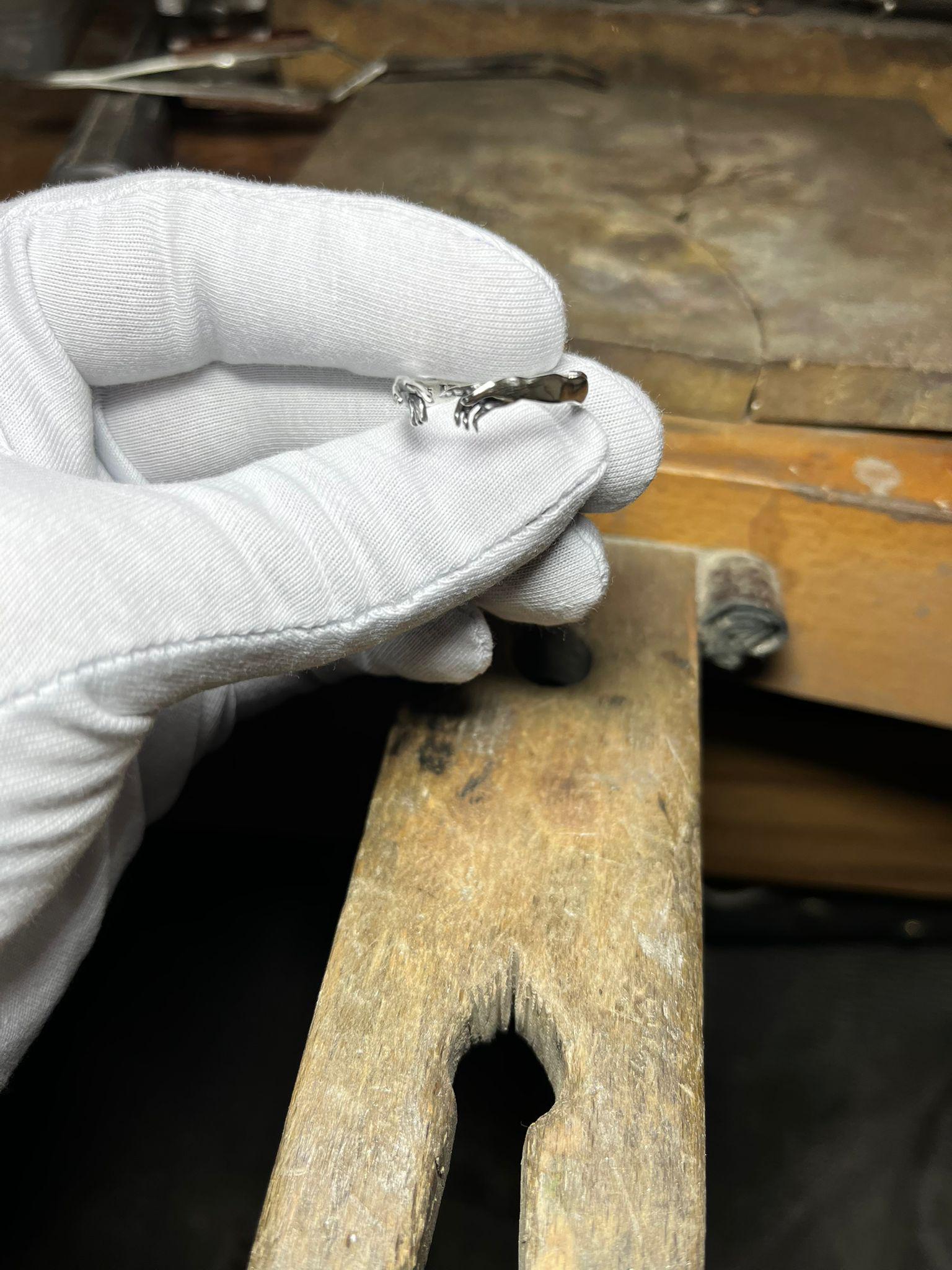 Anello Creazione di Adamo / Arte di Michelangelo, Fascia in acciaio regolabile - Italia