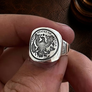Great Seal Ring US シルバーリング シグネットリング 925 Us Great Seal Ring - Etsy