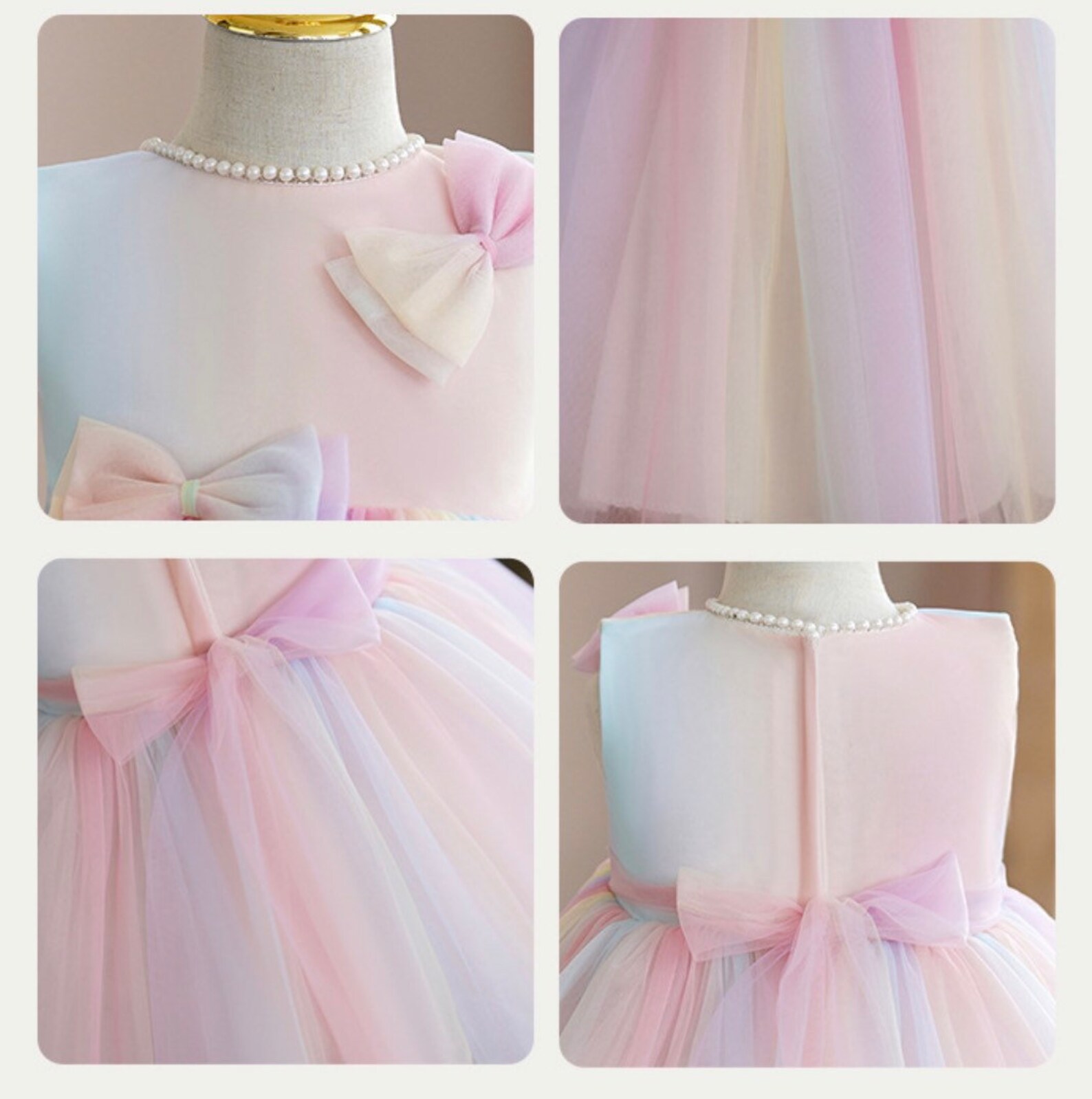 Girls Pastel Colors Dress Girls Rainbow Dress Girls Unicorn Etsy