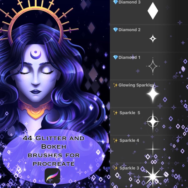 42 Glitter and Sparkle Bokeh brushes for Procreate