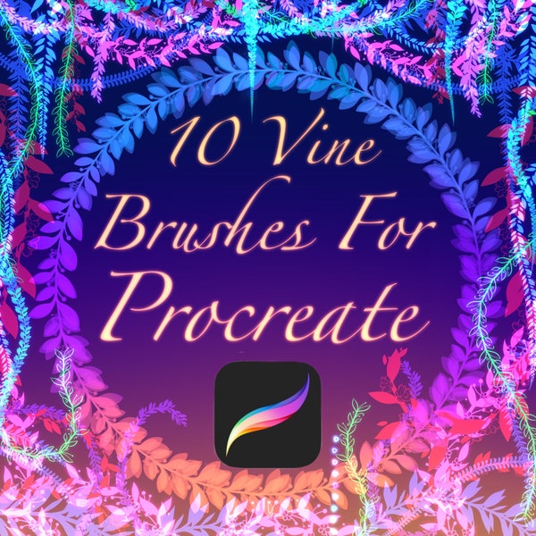 10 Vine Procreate Brushes, Procreate Foliage, Greenery Procreate, Instant Download