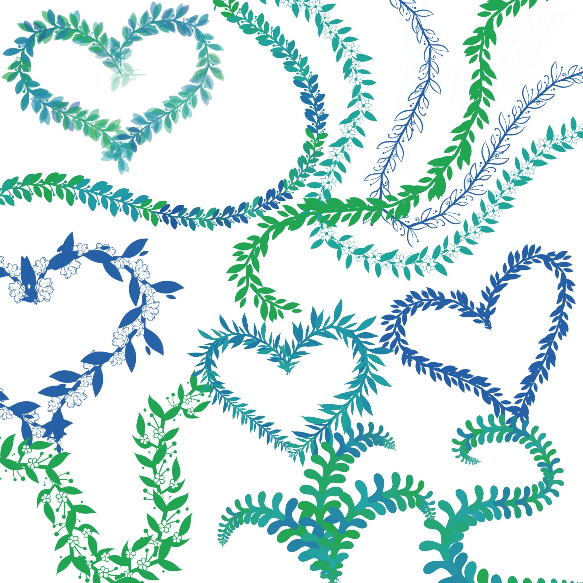 10 Vine Procreate Brushes Procreate Foliage Greenery Etsy