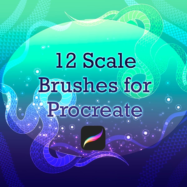 12 Scale Brushes for Procreate, Procreate Design, Tattoo art, Instant Download