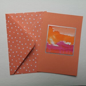 Carte A6 aquarelle originale pièce unique avec embellissement