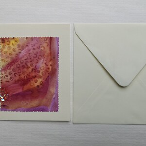 Carte carrée aquarelle originale avec décoration