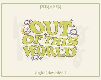 Out Of This World PNG Sublimation: Galaxy Planets SVG (Digital Download)