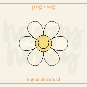 Cute Flower Png Design for T-shirts, Stickers, Smiley Face Png, SVG
