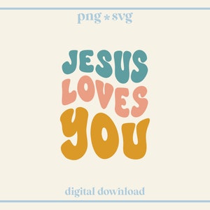 Jésus vous aime Svg, Png, svg religieux chrétien | Fichier numérique