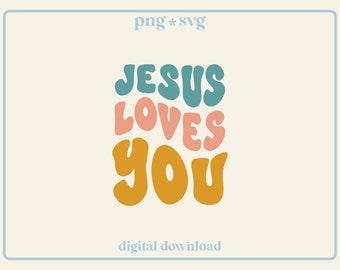 Jesus te ama SVG, PNG, SVG religioso cristão | Arquivo digital