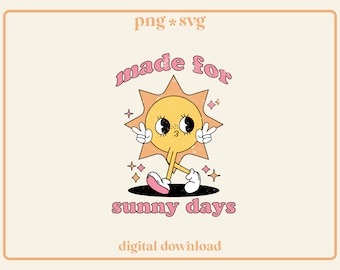 Retro Sunshine T-Shirt Design, PNG SVG (Digital Download
