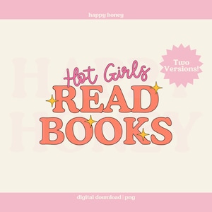 Filles chaudes lisent des livres PNG, girlie livresques PNG, autocollant tendance, tshirt, conception de marque-page