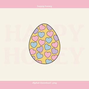 Oeuf de Pâques mignon PNG, PNG de printemps, coeurs, PNG pastel, esthétique, Pâques, conception de t-shirts et d'autocollants