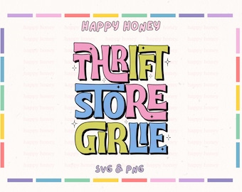 Chica de tienda de segunda mano - Diseño de calcomanía SVG PNG de artículos de segunda mano (uso digital y comercial)