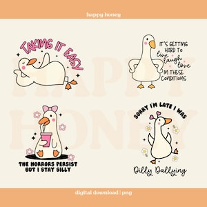 Silly Goose PNG Bundle, Goose PNG, Cute Silly Goose Clipart Png, Trendy Tshirt and Sticker Design, Commercial Use