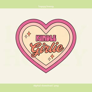 Kindle Girlie PNG, png livresques, design tendance de t-shirts et d&#39;autocollants, usage commercial
