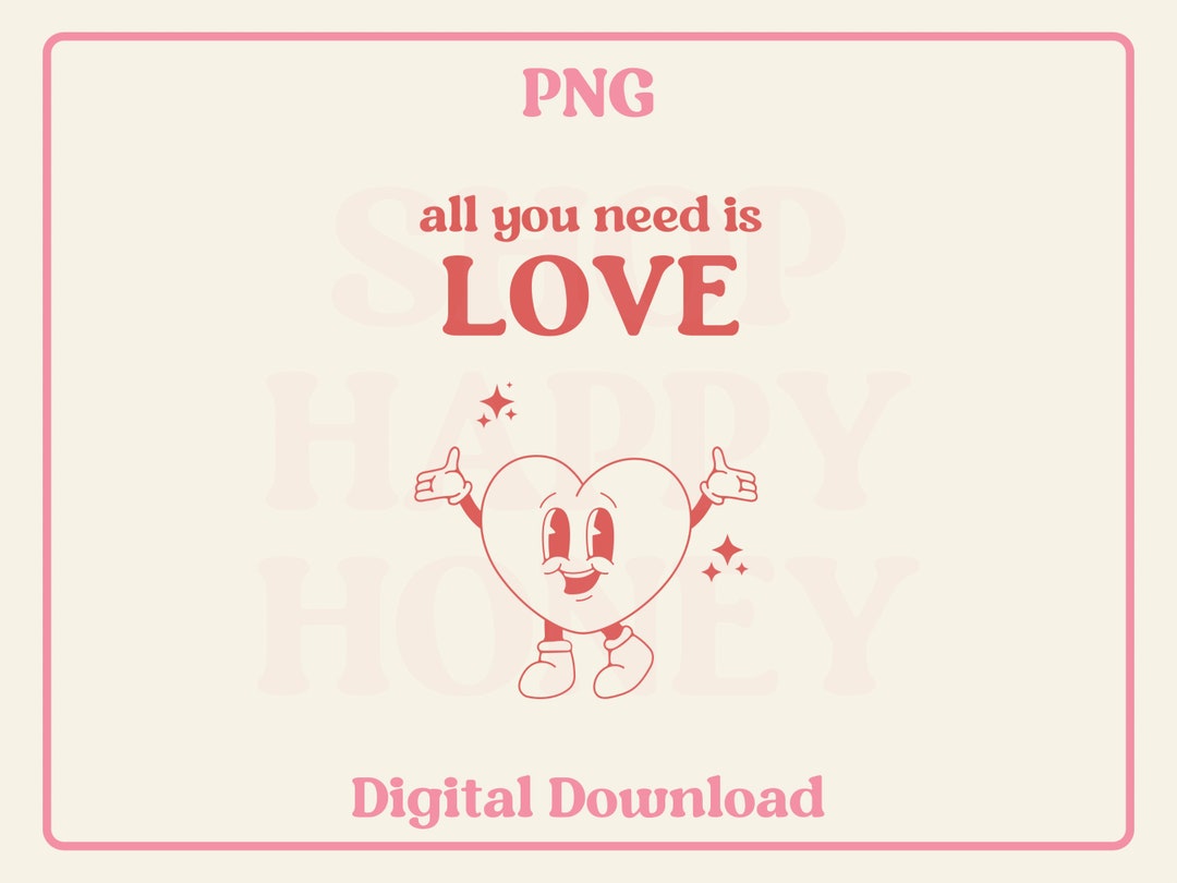 Retro Love Heart PNG: Trendy Sublimation Design (digital Download) - Etsy