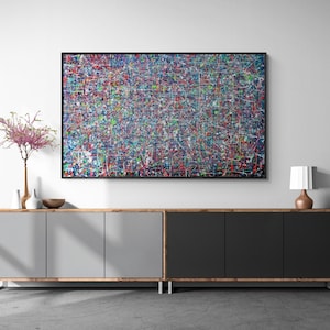 One-of-a-Kind Jackson Pollock Style Abstract Painting | Original Hand-Painted Acrylic Canvas | Exclusive Multicolor Statement Wall Art