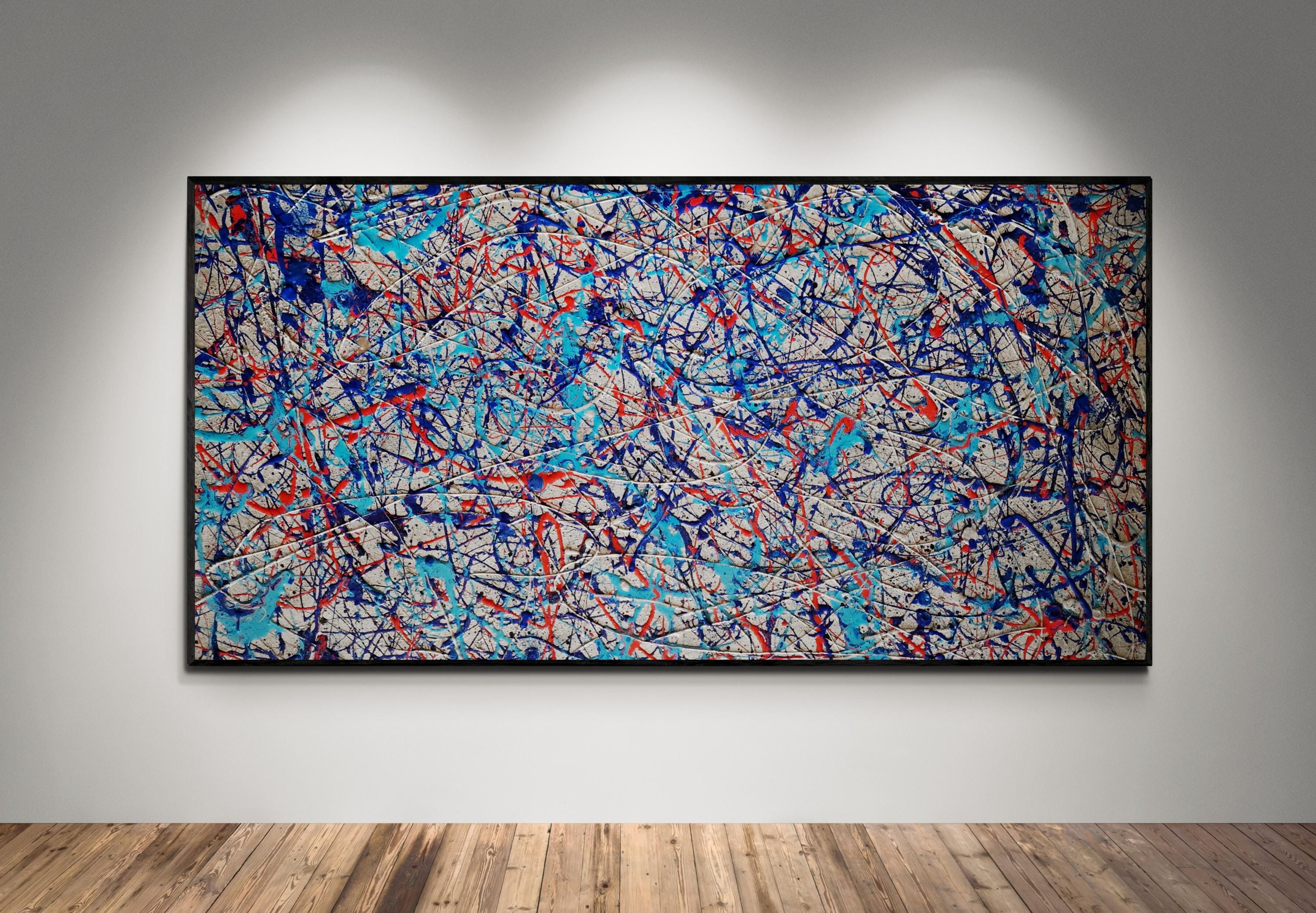 XXL Jackson Pollock Style Porsche Martini Canvas | Handmade Drip