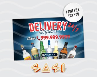 Delivery de cerveza | liquor | beer delivery business card | tarjeta | DIGITAL FILE | I edit file for you