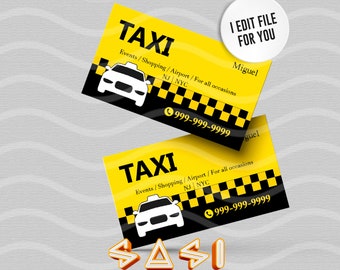 Taxi Services Business card | driver | Cab | yellow and black | car service | I EDIT FILE for YOU | Digital File