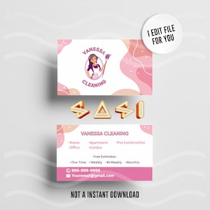 Custom Cleaning Business Cards | Professional | House Cleaning Services | Maids | Printable or Shipped | Edited for you | Ready to print