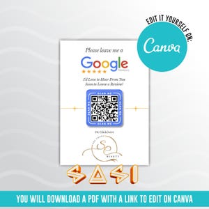 Google レビュー カード テンプレート | 顧客のレビューを依頼する | 紙に印刷した Google レビュー カード | Canva で自分で編集する
