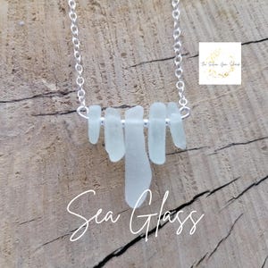 Collar de cristal marino auténtico de Port Isaac de Cornualles, joyería de cristal marino blanco transparente, cadena de plata esterlina 925 *ENVÍO GRATIS* Regalo de Cornualles para ella