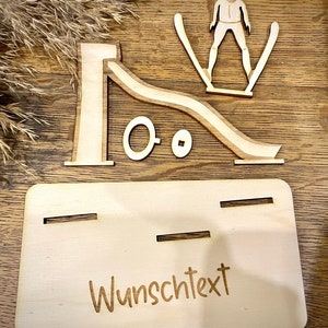 Geldscheinhalter Skispringen, Skifliegen, Ski, Skiurlaub, Winterurlaub, Urlaub, Geldgeschenk, Geburtstag, Geschenk,Wunschtext,Personalisiert Bild 3