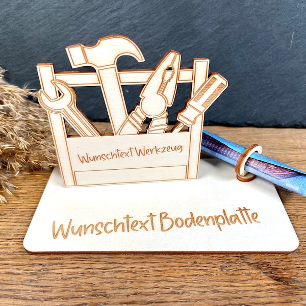 Geldscheinhalter Werkzeug, Werkzeugkoffer, Werkzeug, Werkzeugkiste, Renovierung, Geldgeschenk, Geburtstag, Geschenk, Wunschtext