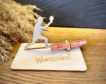 Geldscheinhalter Tischtennisspieler  Tischtennis  Geldgeschenk  Geburtstag  Geschenk  Wunschtext  Personalisierbar