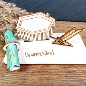 Geldscheinhalter Pool, Whirlpool, Wellness, Erholung, Entspannung, Geldgeschenk, Geburtstag, Geschenk, Wunschtext, Personalisierbar
