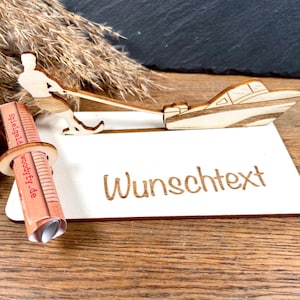 Geldscheinhalter Wasserski, Wasser, Ski, Boot, Geldgeschenk, Geburtstag, Geschenk, Wunschtext, Personalisierbar