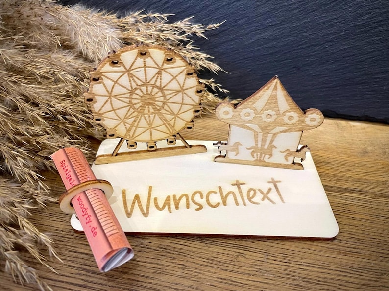 Geldscheinhalter Freizeitpark Erlebnispark Geldgeschenk Geschenk Wunschtext Personalisierbar Bild 1