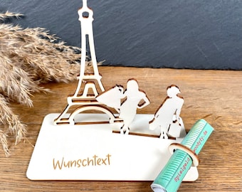 Geldscheinhalter Paris, Eiffelturm, Shopping, Frankreich, Weltreise, Geldgeschenk, Geburtstag, Geschenk, Wunschtext, Personalisierbar