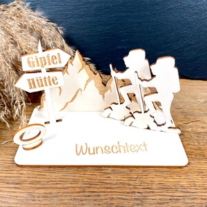 Geldscheinhalter Berge, Wandern, Pärchen, Urlaub, Geldgeschenk, Geburtstag, Geschenk, Wunschtext, Personalisierbar image 2