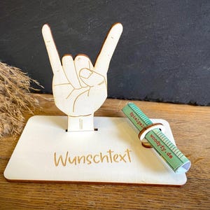 Geldscheinhalter Konzert, Metalhand, Metal, Konzert, Musik, Geldgeschenk, Geburtstag, Geschenk, Wunschtext, Personalisierbar