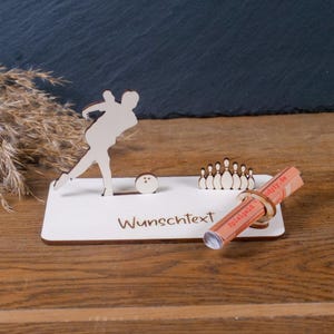 Geldscheinhalter Bowling, Kegeln, Geldgeschenk, Geburtstag, Geschenk, Wunschtext, Personalisierbar