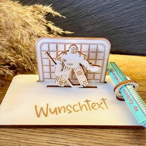Geldscheinhalter Goalie, Torhüter, Eishockey, Eishockey, Geldgeschenk, Geburtstag, Geschenk, Wunschtext, Personalisierbar